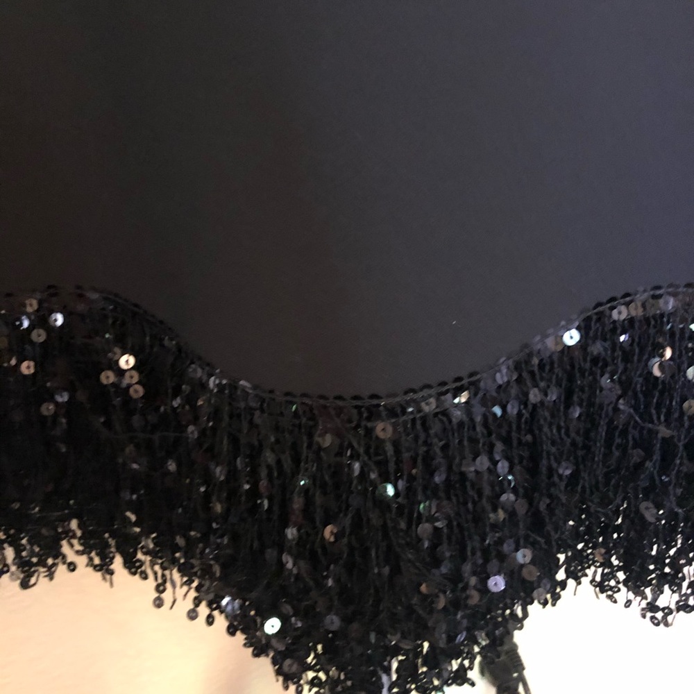 Kate Spade Black Sequin-Fringe Mini shift Dress, S - Picture 8 of 9
